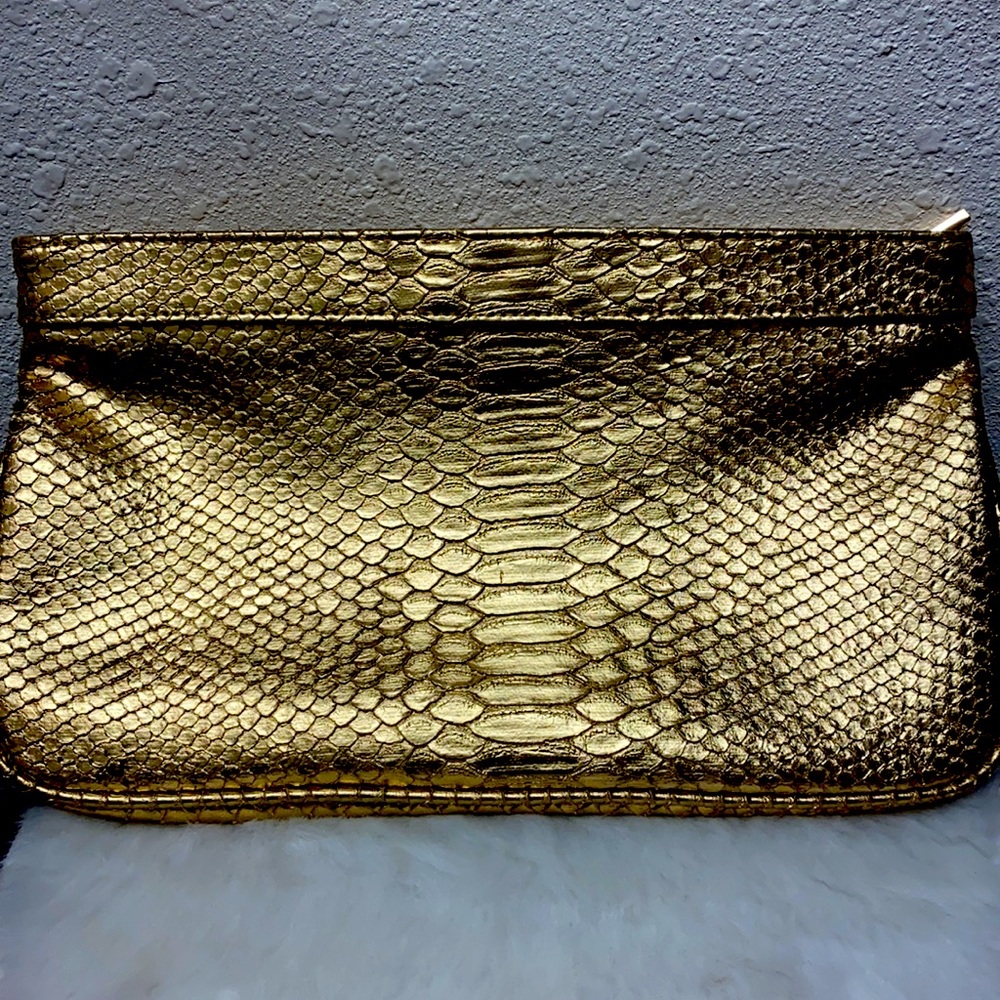 Textured Gold Clutch- GUESS